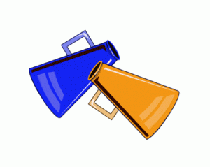 Blue and gold pom poms clipart 