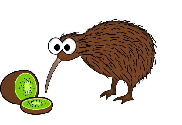 Cartoon Kiwi Bird With Kiwi Fruit Clip Art at Clker 