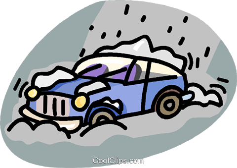 Car stuck in snow clipart 