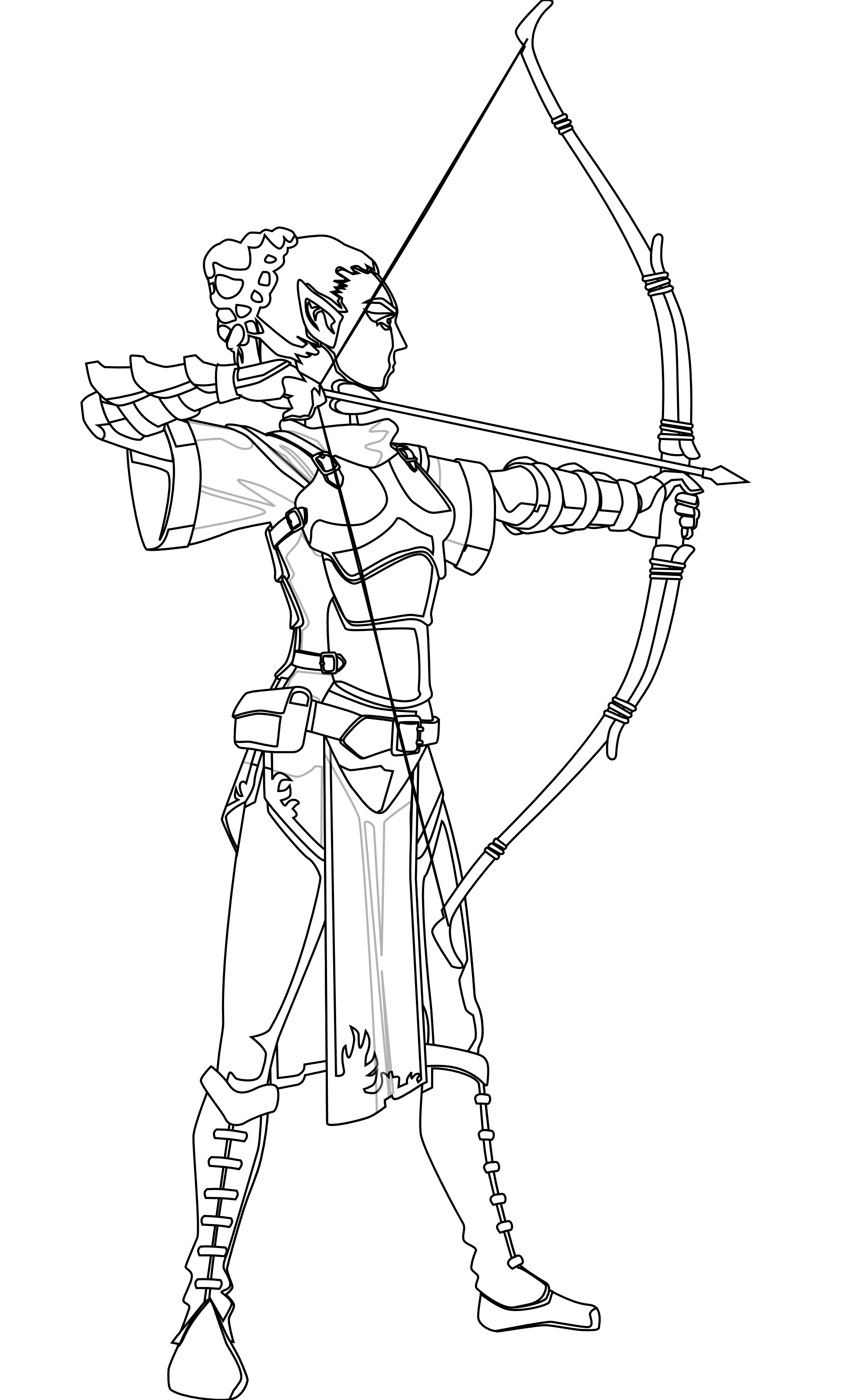 Archer Fx Clipart - Girl With Bow And Arrow Pose Drawing, HD Png Download ,  Transparent Png Image - PNGitem