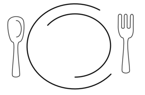 Dinner Clipart Black And White 