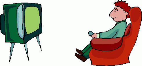 someone watching tv clipart