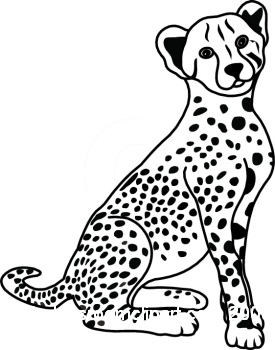 Leopard clipart black and white 