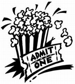 movie theater black and white clipart