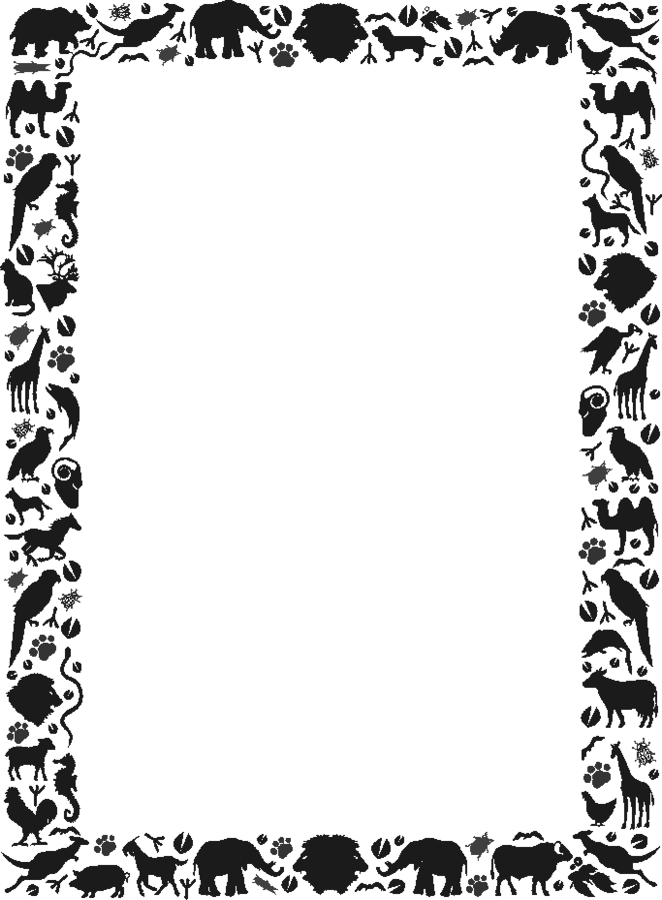 animal print page border Clip Art Library