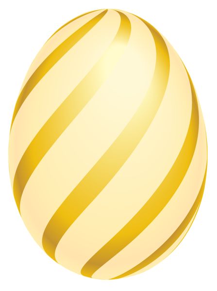 Easter Golden Striped Egg PNG Clipart Picture 