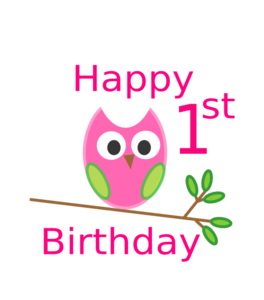 Free first birthday girl clipart 
