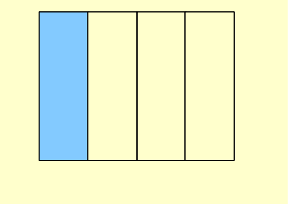 1 4 fraction rectangle - Clip Art Library