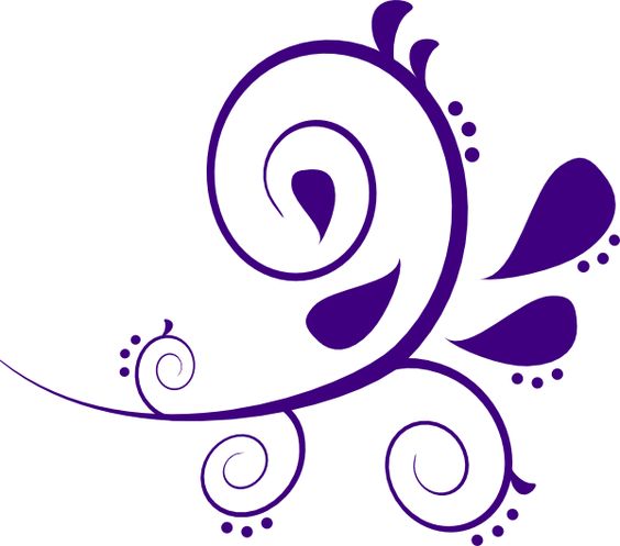 Purple And White Swirl Branch clip art 