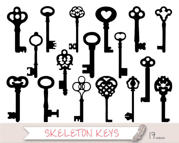 Vintage skeleton key clipart 