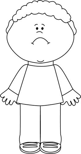 Disappointed girl clipart black and white 