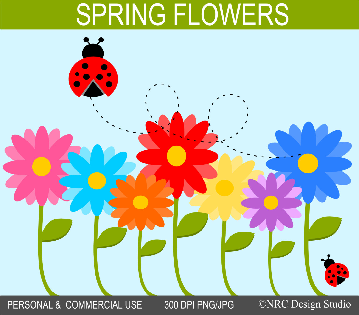 Spring flowers clipart image 