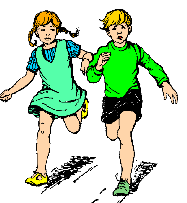 Kids Running Away Clip Art