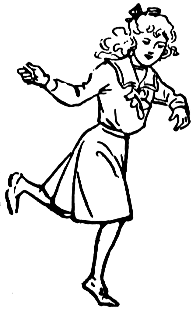 girl running away clipart black and white - Clip Art Library