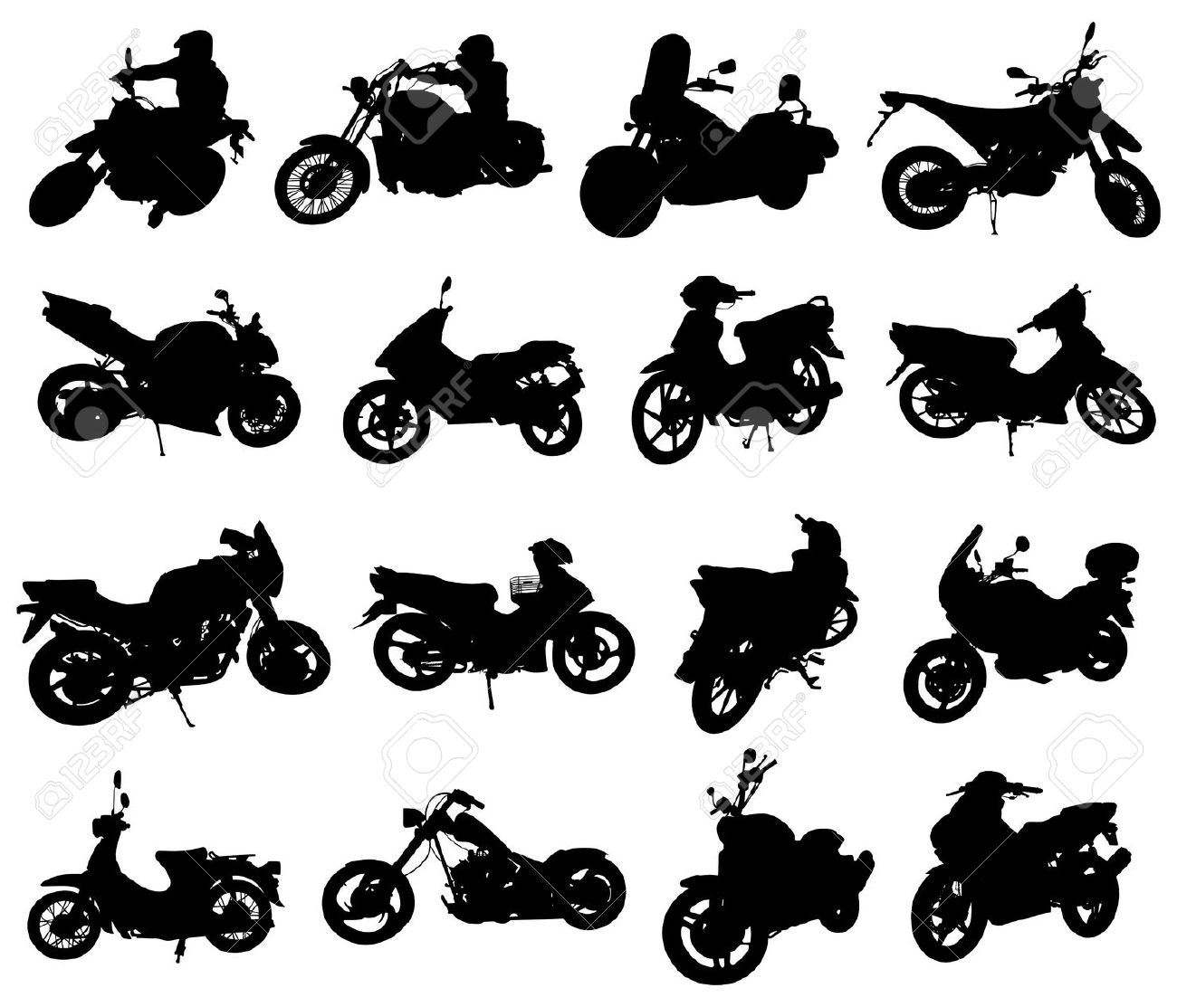 Free vector clipart silhouette motorcycle 