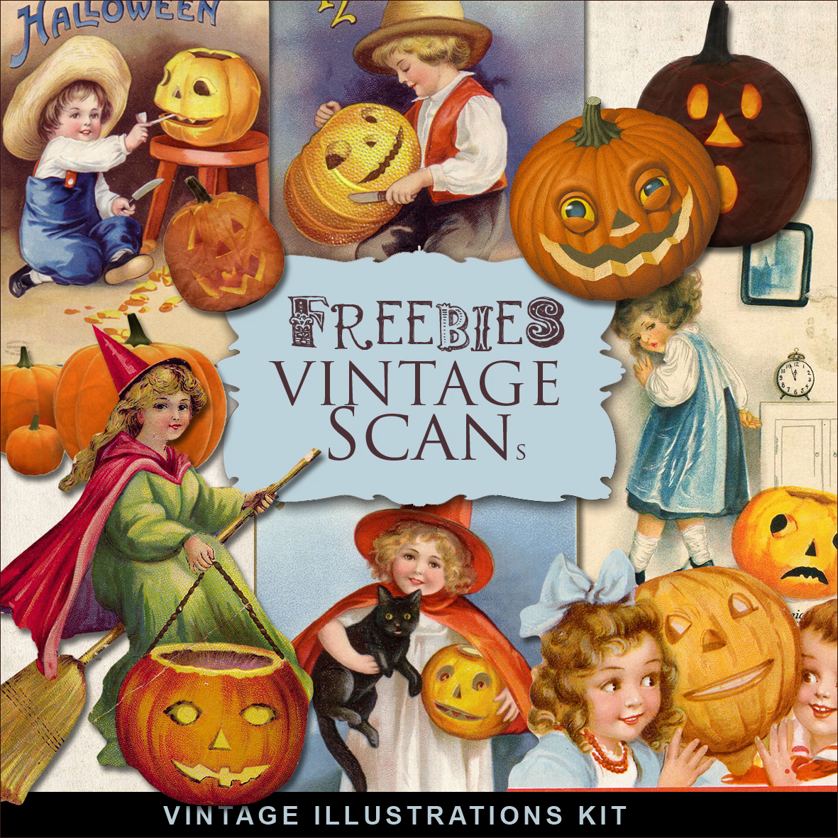 vintage halloween scrap - Clip Art Library