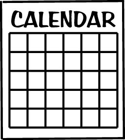 calendar clip art black and white