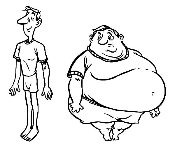 Fat and thin clipart black and white 