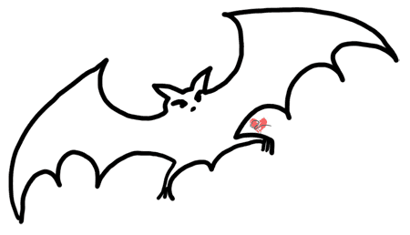 Outline Bat Clipart, Echo&Free Halloween Clipart of Cartoon Bat 