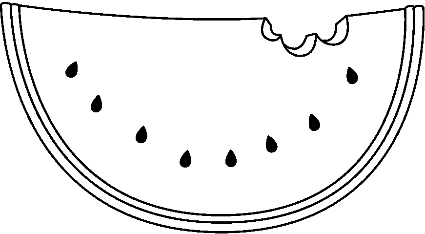 Clipart of watermelon black and white 