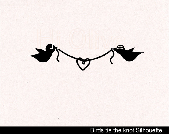 tie the knot clip art wedding Silhouette clip art birds by HiOlive 