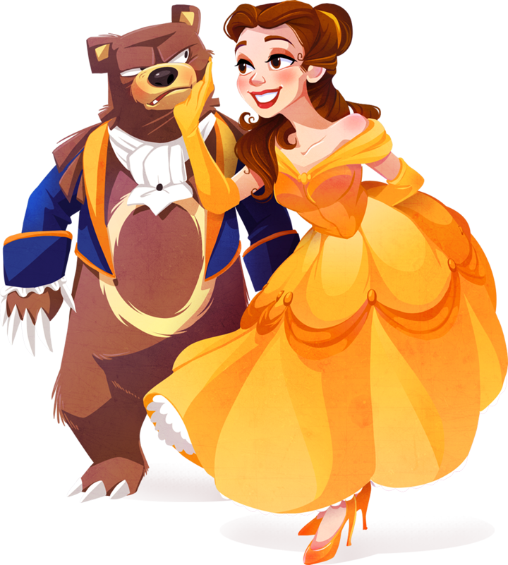 Belle  Beast Together Clipart 