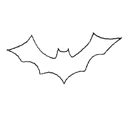cute bat clipart outline