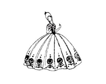 Southern belle hat silhouette clipart 