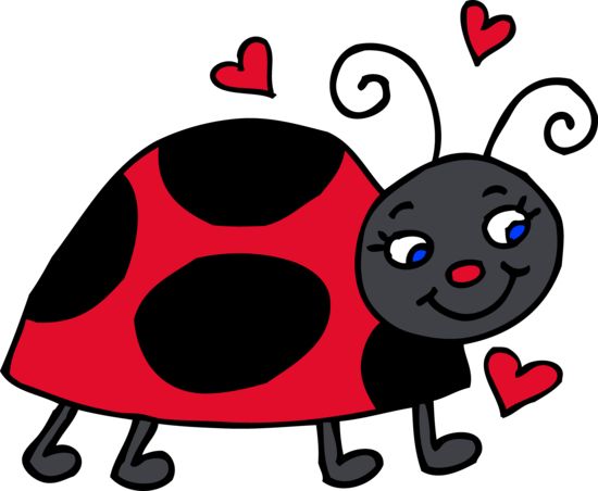Cute Red Ladybug With Hearts 