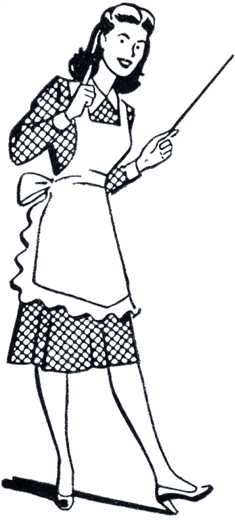 Mother dress with bow clipart black and white 
