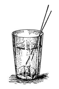 water glass on table drawing - Clip Art Library