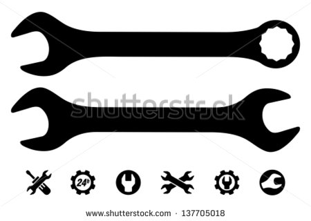 Wrench flag clipart vector black 