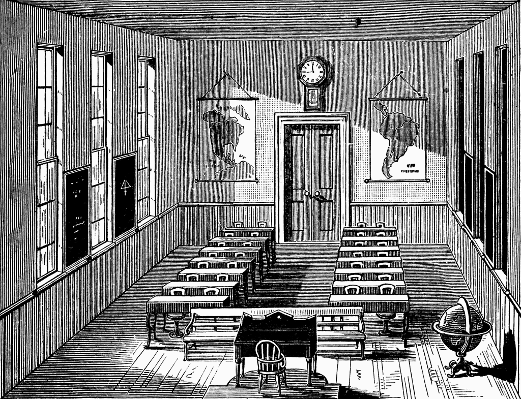 Black And White Classroom Clipart 