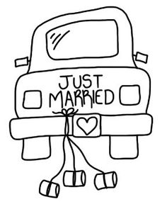 just married coloring page