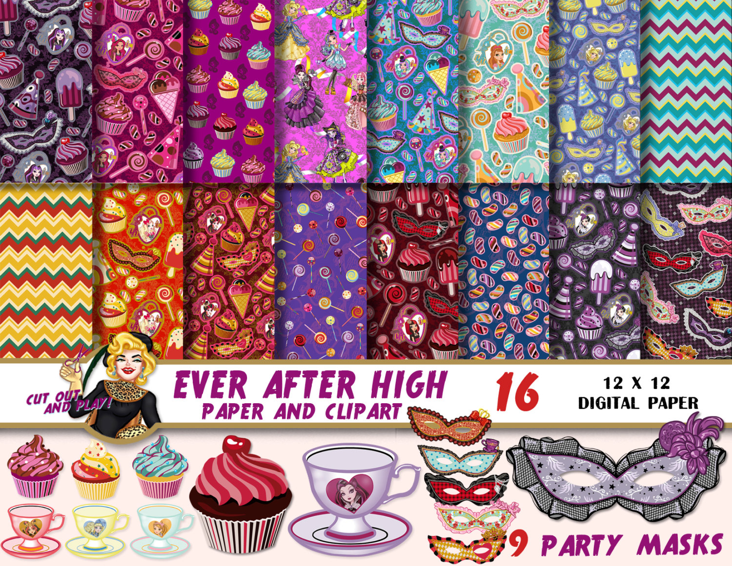 Purple clipart tea cups with bling 