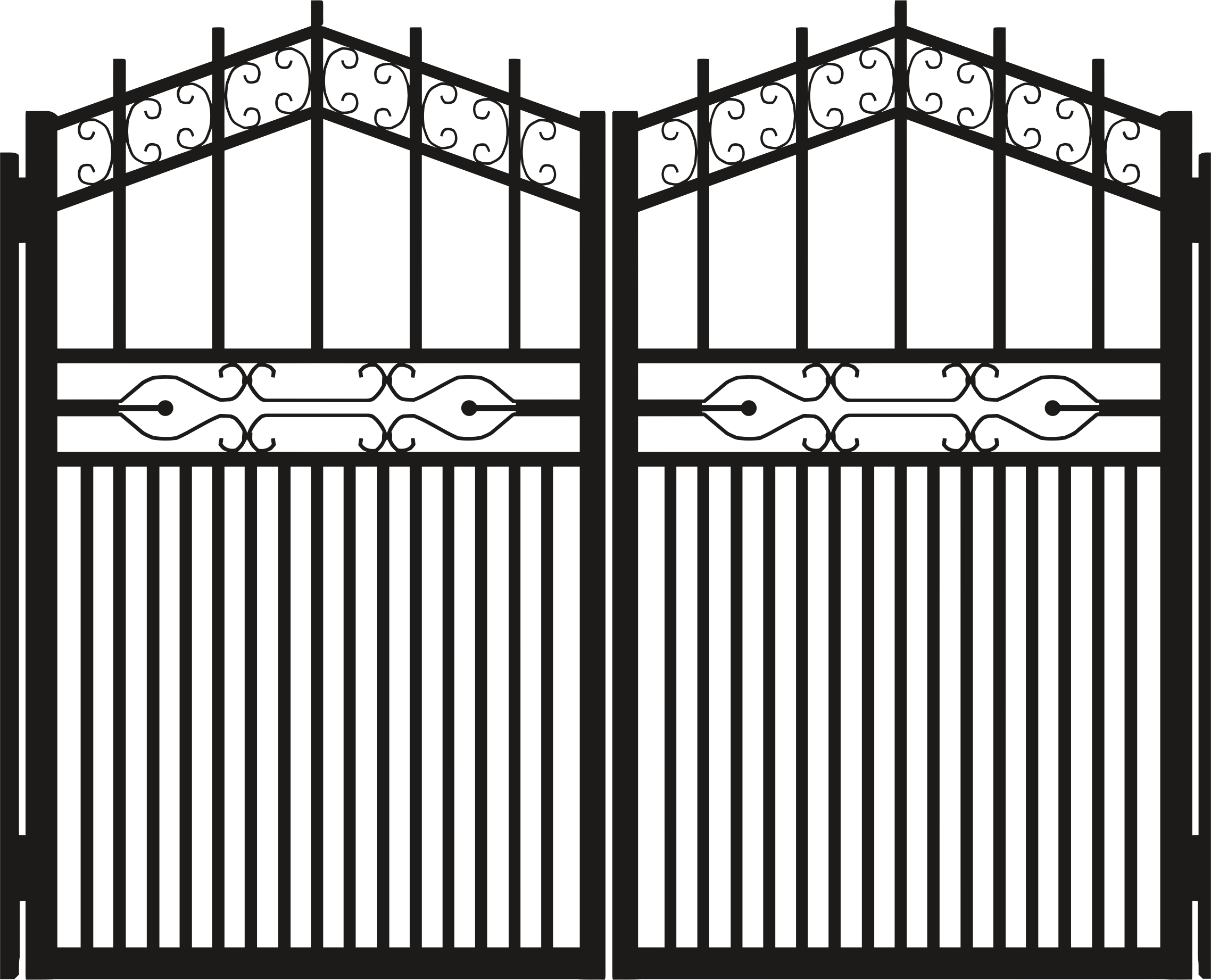 Iron gate silhouette clipart 