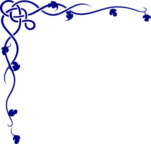 Dark Blue Flower Border Clipart 