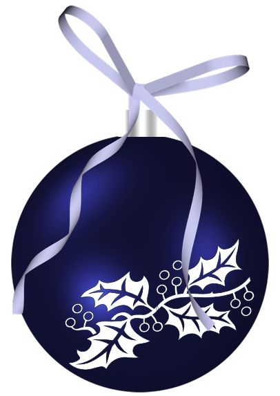 Christmas Dark Blue Ornament Clipart 