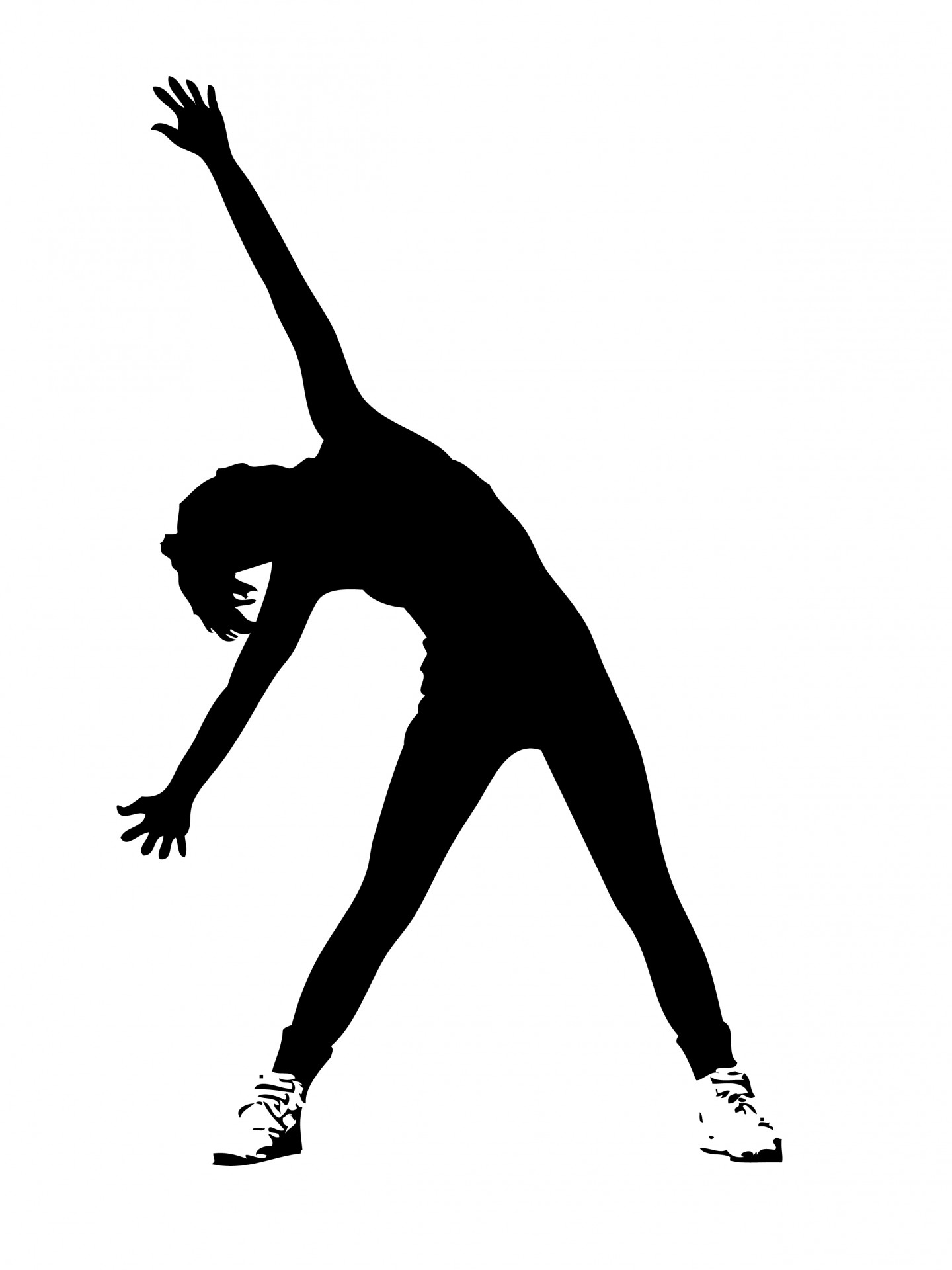 Silhouette illustration of figure doing physical fitness clipart 