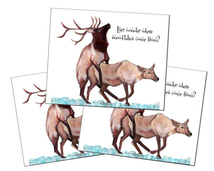 Reindeer humping christmas cards packs of 3 