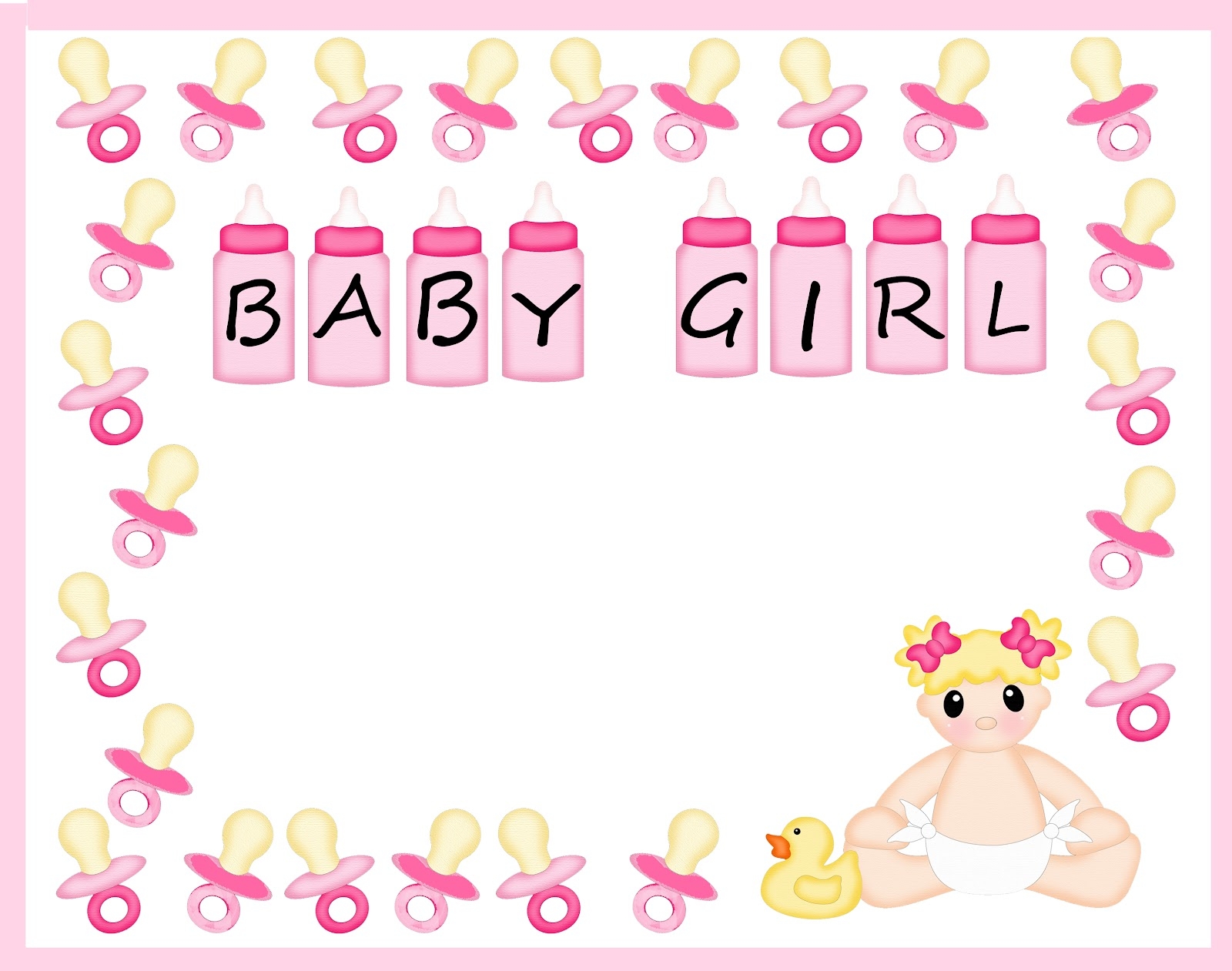 baby girl clip art border