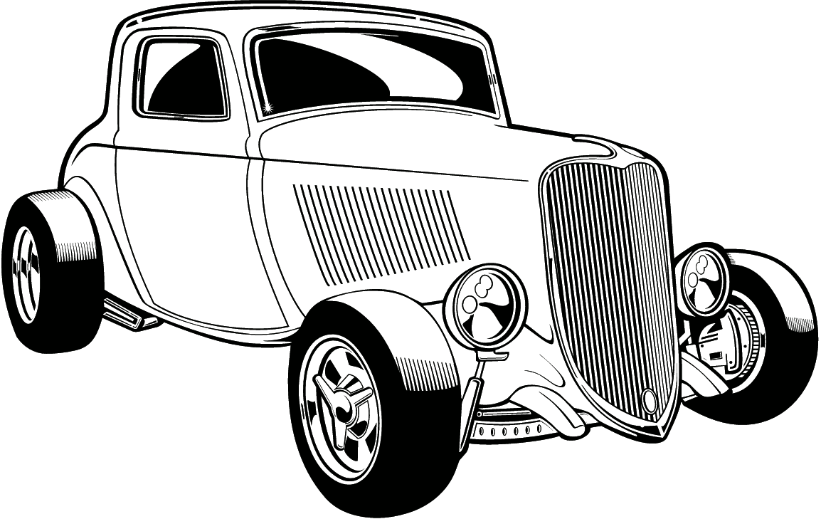 Clipart vintage car black and white 
