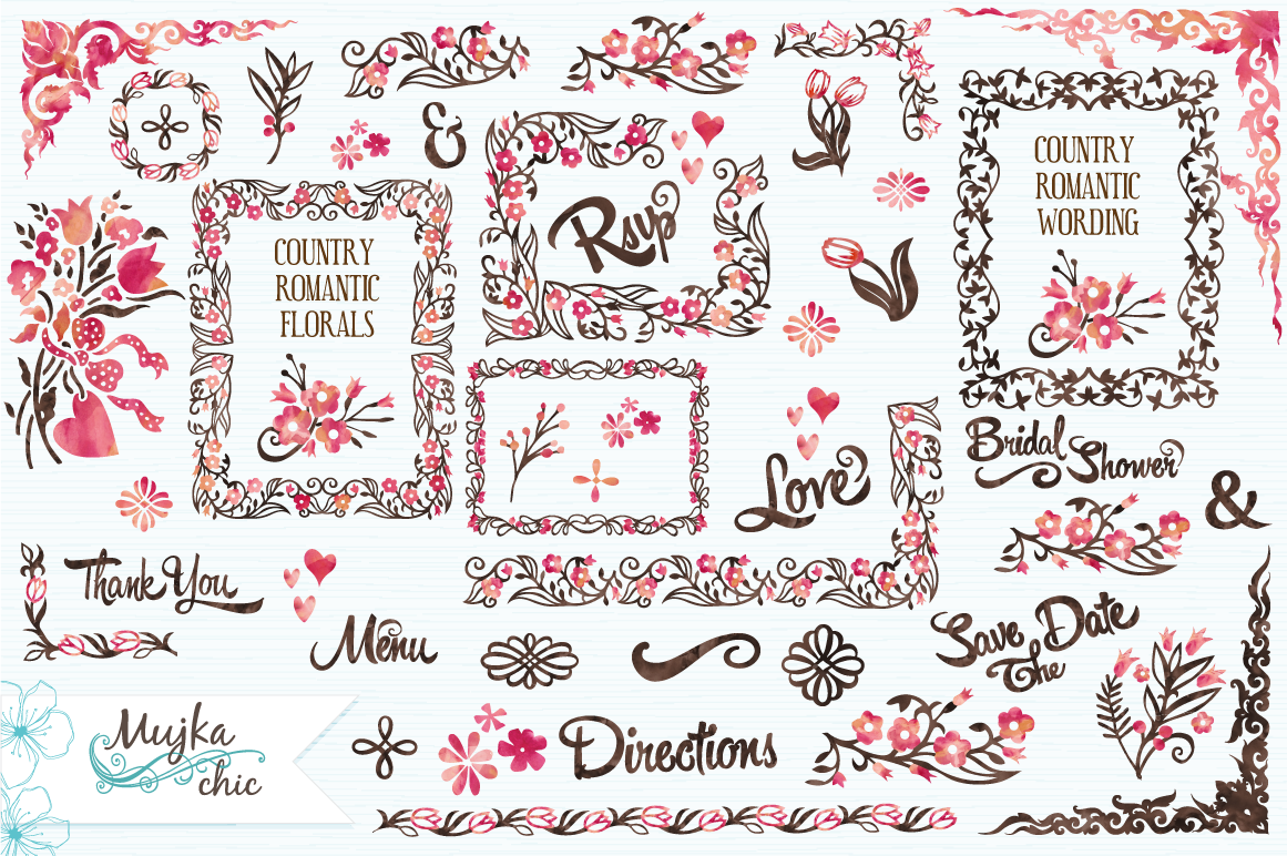 Romantic Wedding Cliparts
