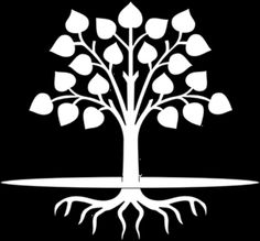 Free tree with roots clipart black and white and lables 