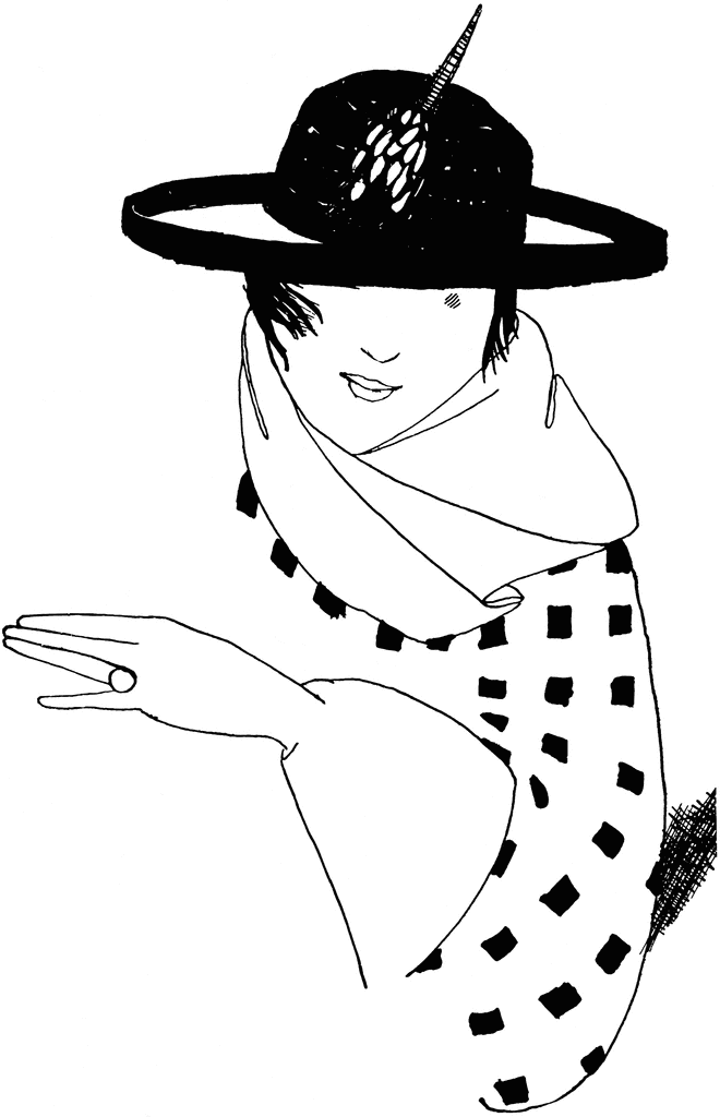 womens hat clip art black and white