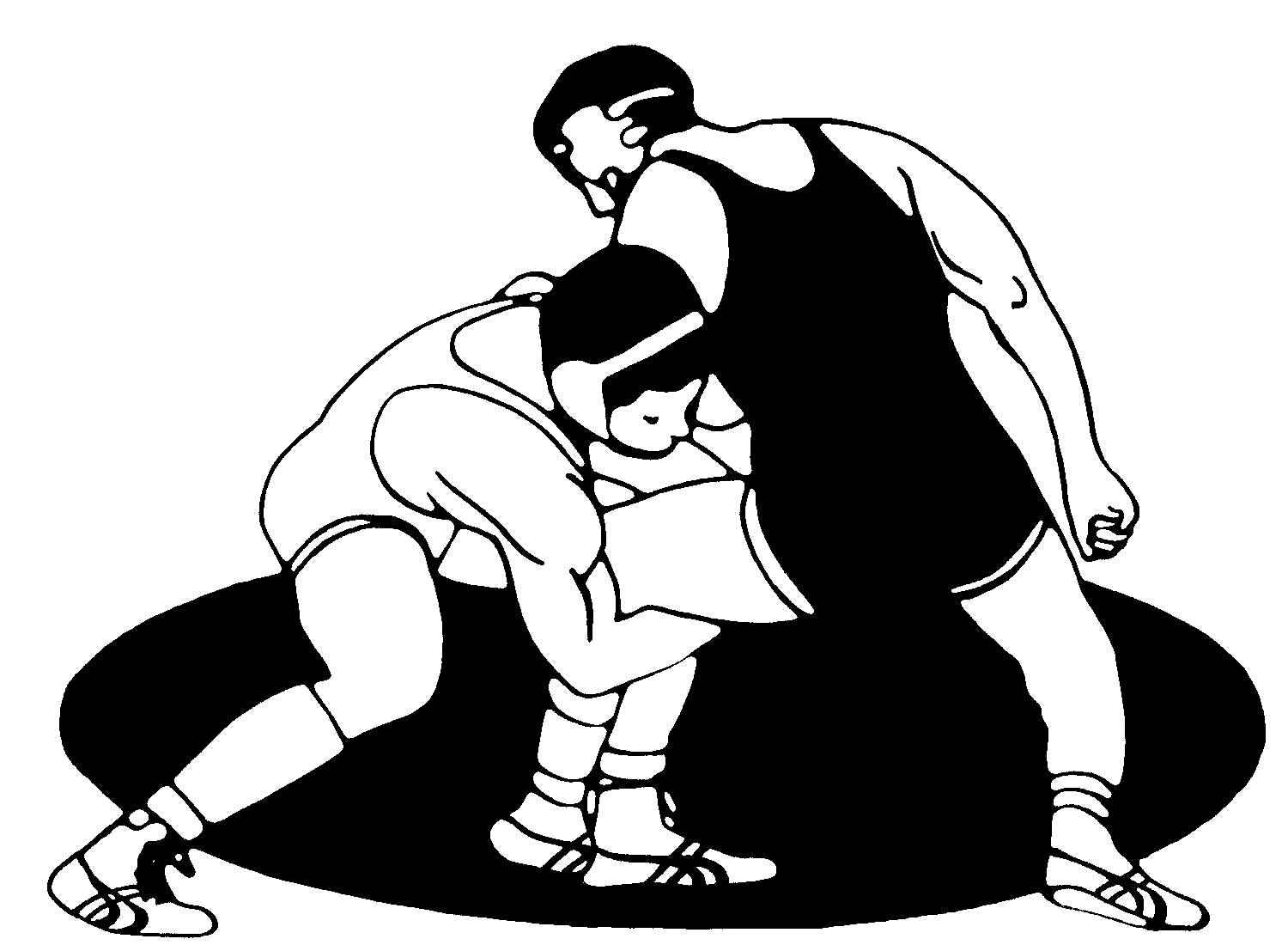 Woman wrestling clipart black and white 