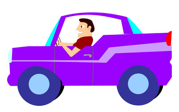 Clipart people in a car 