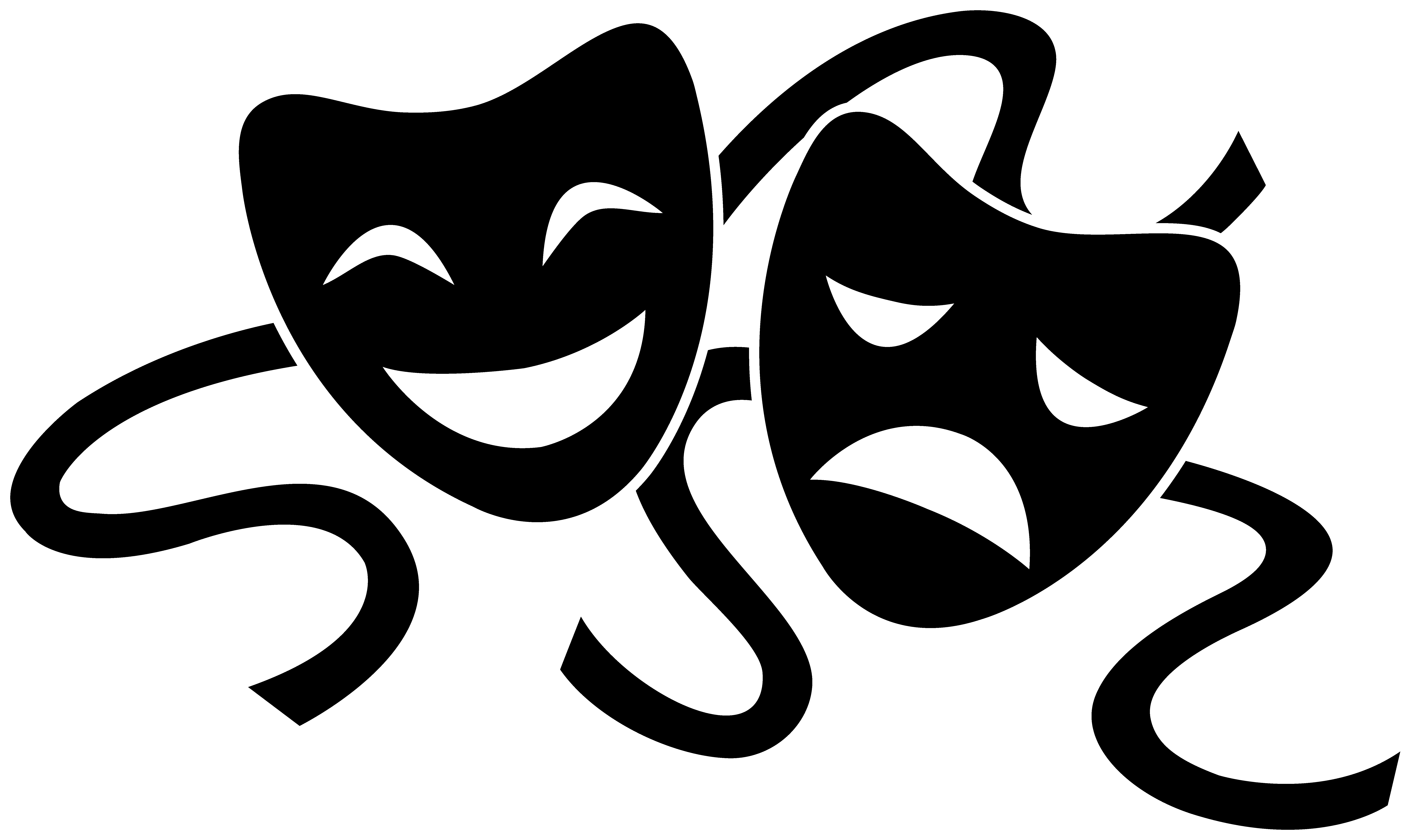 Theater Masks. Ink Black And White Drawings Stock Photo, Picture and  Royalty Free Image. Image 139740859.