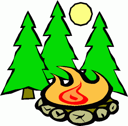 Black And White Campfire Clipart 