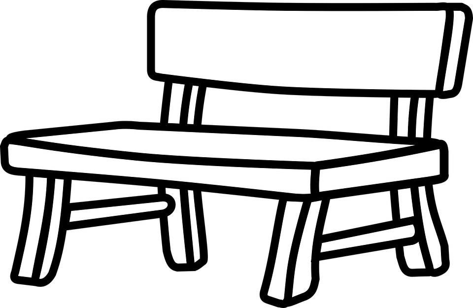 Bench clipart black and white 